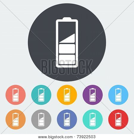 Charging the battery, flat single icon.