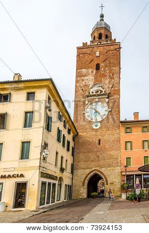 Clock Tower In Castelfranco Veneto