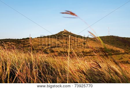The ruins of Siria medieval fortress from Arad county in Romania