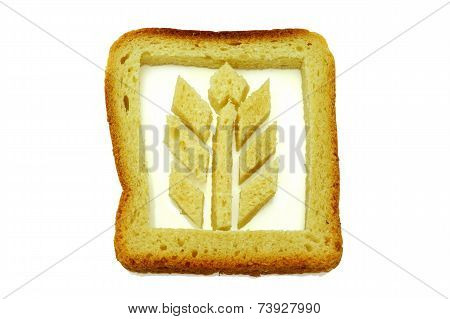 Gluten. Symbolic photo with wheat from bread slice