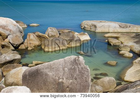 Beautiful stones on Lamai beach Koh Samui Thailand