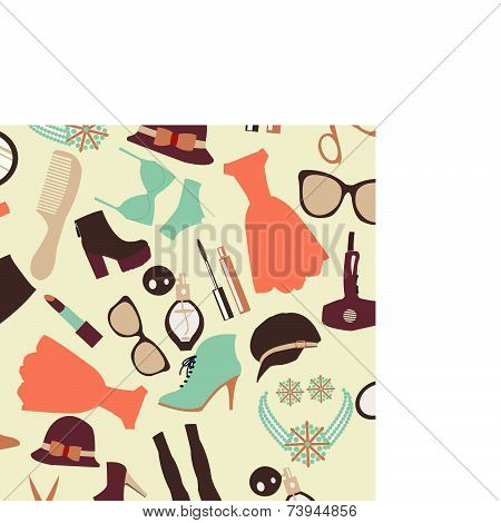 fashion and clothes accessories seamless pattern