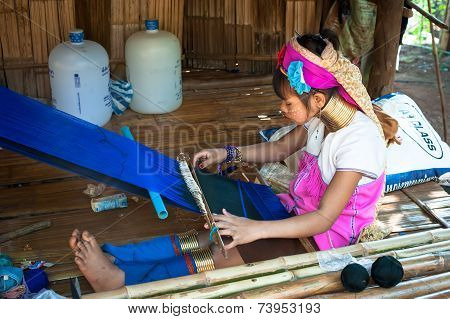 Karen Long Neck Woman With Brass Coils. Thailand