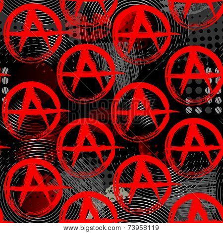 Symbols of anarchy punk pattern