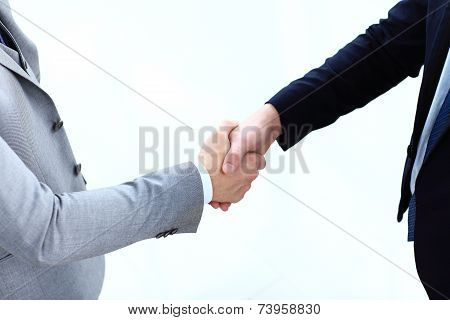Closeup of a business handshake