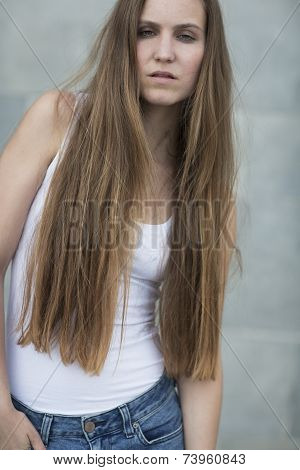 Urban fashion model posing outdoor