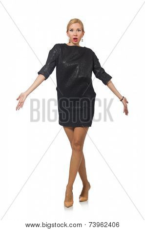 Woman in fashion concept isolated on white