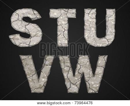 Stone letters set. Vector illustration.