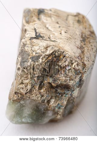 macro shot of pyrite mineral isolated