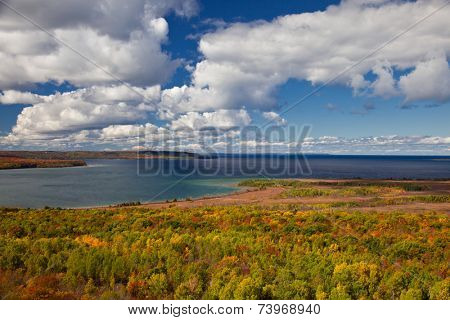 Lake Huron at Cape Croker Autumn Fall Forest Trees landscape