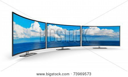Panoramic curved displays