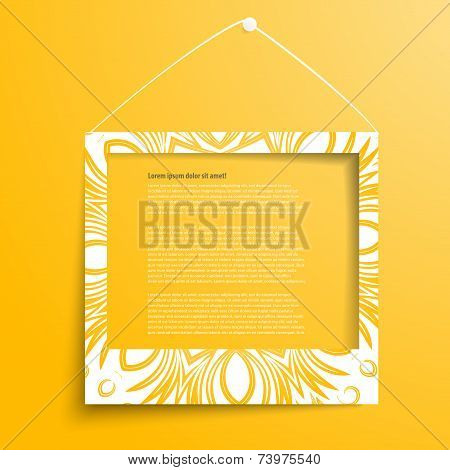 Vector white frames on the yellow wall