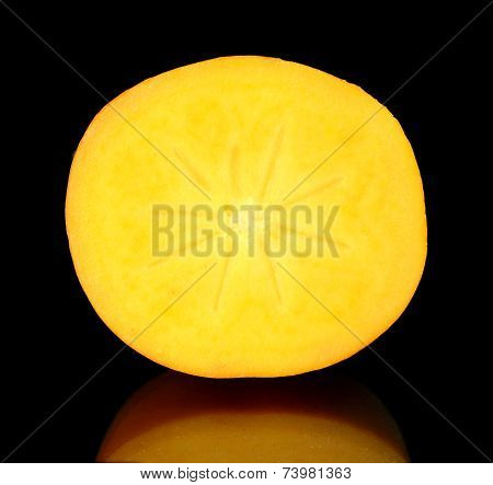 Closeup View Center Core Kaki Star Isolated Black