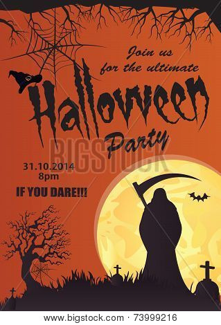 Halloween vector party invitation-3