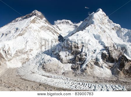 Beautiful View Of Mount Everest, Lhotse And Nuptse
