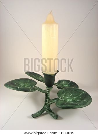 grünes Blatt-Kerze-Halter