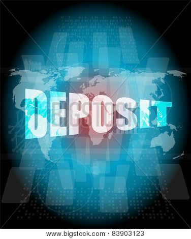 Touch Screen Interface With Deposit Word