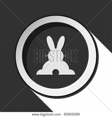 Vector Grey Button With Back Easter Bunny