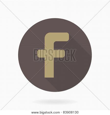 Letter F Vector Icon With Flat Design