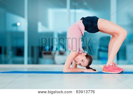Cute teenage girl at sports club