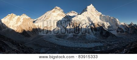 Evening View Of Everest From Pumo Ri Base Camp