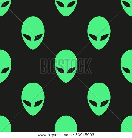 Universal vector alien heads seamless patterns.