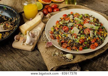Warm Salad Of Lentils, Bio Healthy