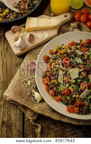 Warm Salad Of Lentils, Bio Healthy