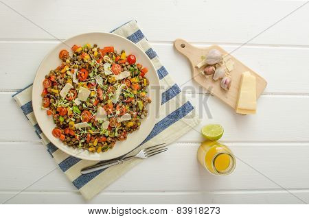 Warm Salad Of Lentils, Bio Healthy