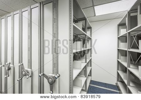 Empty Filing Cabinet With Wheel For Business Document Secret And Safety