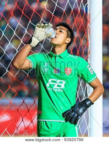Sisaket Thailand-february 18: Tossaporn Sri-reung Of Bec Tero Drinking Water During Thai Premier Lea