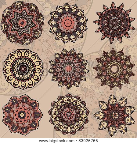 Set of 9 mandalas