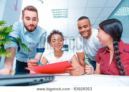 Young creative people at brainstorming