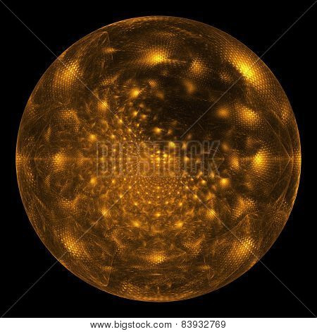 Golden Ball isolated on black
