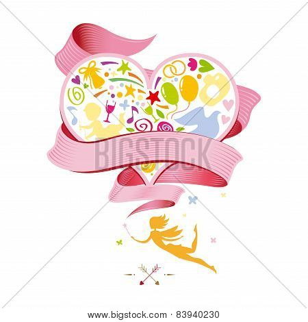 Vector Illustration For Wedding Card