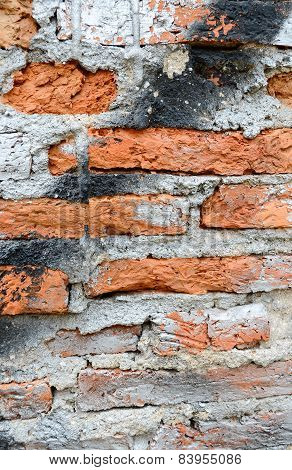 red aged brick background