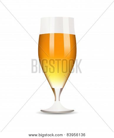 Glass With Beer On White Background