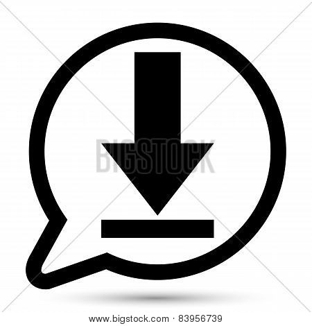 Vector bubble with download icon