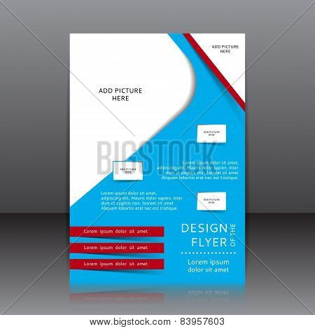 Vector Design Of The Blue Flyer With Red Elements