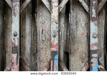 Closed metal door