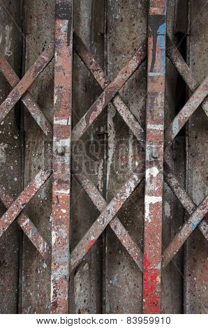 Closed metal door