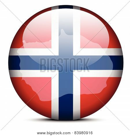 Map On Flag Button Of Bouvet Island