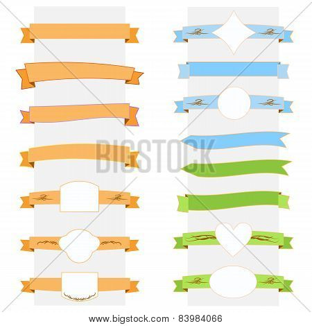 Vector Illustration Ribbon Banner Set