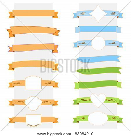 Vector Illustration Ribbon Banner Set