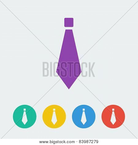 vector tie flat circle icon