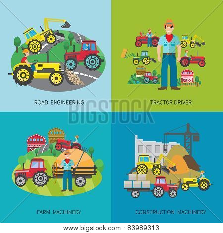Tractor Driver Flat Set
