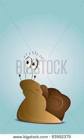 Cartoon sad snail