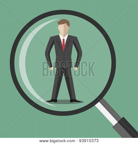 Abstract Man Under Magnifier