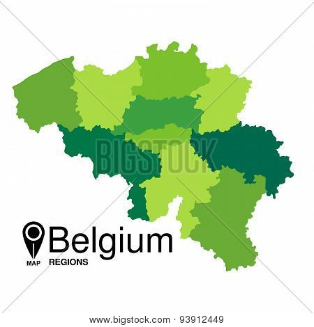 Regions map of Belgium