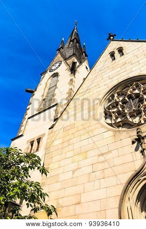The peace church (Friedenskirche) on the banks of River Main, close to castle - symbol of the city o